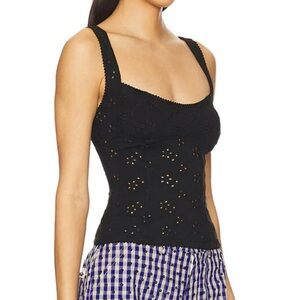 NWT Free People Intimately Eyelet Cami Black Size L